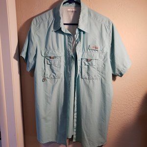 Women's Columbia PFG Fishing Shirt, Blue, size XL